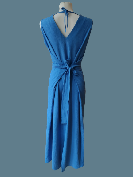 Sukienka regulowana MAE kolor niebieski