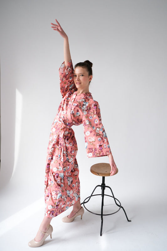 HARU regulowana sukienka kimono z bawełny satynowanej